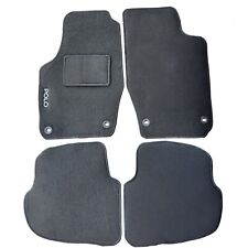 Tappetini Auto Compatibili per Polo 9N in moquette nero 4 Clip Logo Ricamato