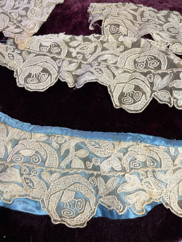 Pizzo antico tulle ricamato - pizzo,