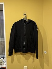 Moncler Maglia Cardigan Felpa con Cappuccio Full Zip Nero Uomo Taglia M