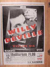 Poster Originale Manifesto Concerto Willy Deville Firenze 12/03/1994 140X102 Cm