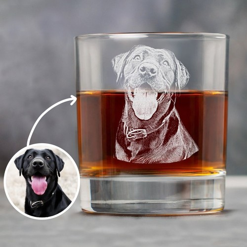 Bicchiere whisky cane papà - bicchiere,