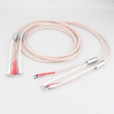 1 paio OCC 8TC Banane Pik Connettore Cavo Altoparlante HIFI Audio Speaker Cable