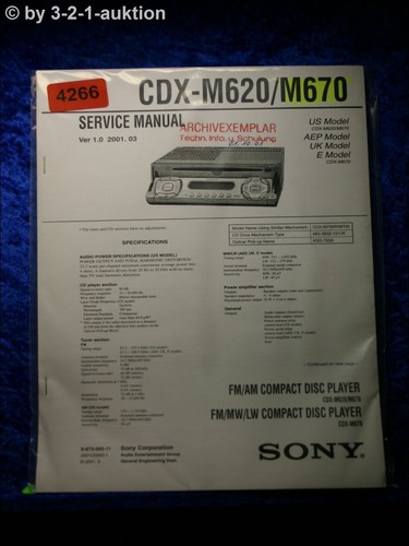 Manuale servizio sony cdx - manuale, di