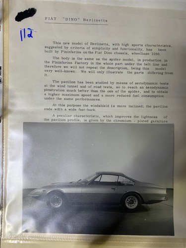 Scheda informativa fiat dino - scheda,