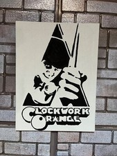 CLOCKWORK ORANGE/ARANCIA MECCANICA DISEGNO SU TELA 18x24cm FATTO A MANO