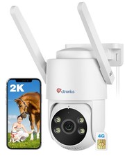 Ctronics 2K 3G/4G LTE Telecamera da Esterno con Sim PTZ IP Videocamera