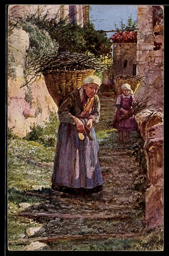 Cartolina artista vecchia - cartolina,