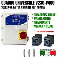 QUADRO COMANDO PER POMPA SOMMERSA POZZO, ACQUE REFLUE SALVAMOTORE SONDE 230 400
