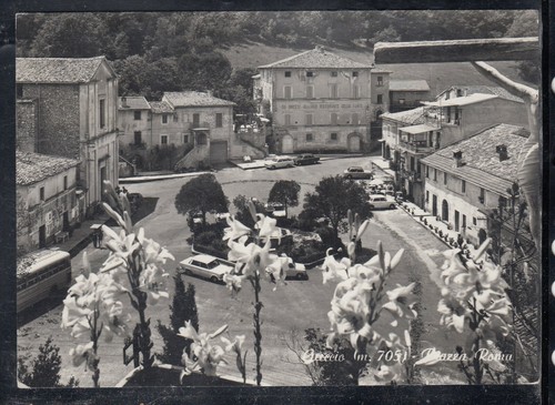 Cartolina greccio piazza roma - greccio,