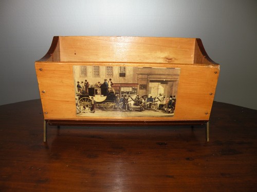 Portariviste vintage legno con - portariviste,