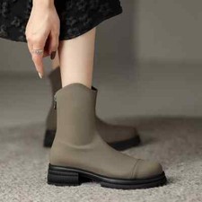 Stivali Scarpe Anfibi Donna Comodi Bassi Verde Dopo Sci Pelle Sintetica 39794