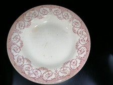 Vecchio piatto da collezione Creil et Montereau Diametro 23 cm rosa