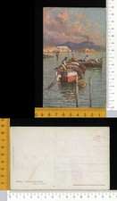 03546] NAPOLI - VESUVIO CON BARCHE - ILLUSTRATORE CARELLI