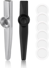 2 Pezzi Flauto Kazoo in Metallo Strumenti Musicali Kazoo Con 6 Pezzi Membrane, K