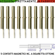 Antifurto Infissi non Ferrosi Allarme 10 Sensori Magnetici Chiodo Ottone Incasso