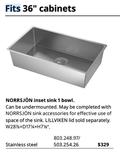 Ikea norrsjön lavello cucina - lavello,