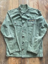 Vintage US Army HBT Herringbone 4th Pattern Jacket - Green - S - 11th Airborne