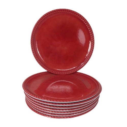Set piatti rosso melamina - set,