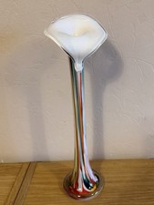 Vaso artistico alto in vetro