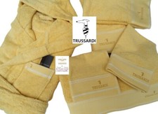 TRUSSARDI Set Completo spugne 6 pezzi  con accappatoio tg. M unisex giallo