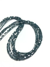 16 Carat Natural Blue Polished Diamond Box Faceted Square-Cubes Beads Strands 