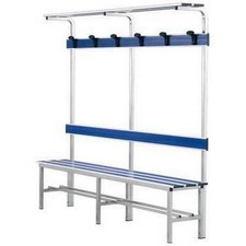 (12V) PANCA SPOGLIATOIO ALLUMINIO MT 2 SEDUTA+SCHIENALE+APPENDIABITI+PIANOBORSE 