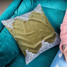 Cuscino Arredo Velluto Oro