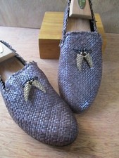 Mocassini Giuseppe Zanotti usati in ottime condizioni indossati una volta marrone pelle intrecciata gancio nappa 42 9