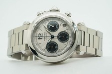 Cartier Pasha C Chronograph Chrono W31048M7 2412 Silver/Black Automatic 11593U