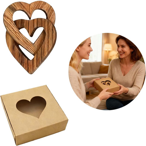 Cuori intrecciati legno - cuori,