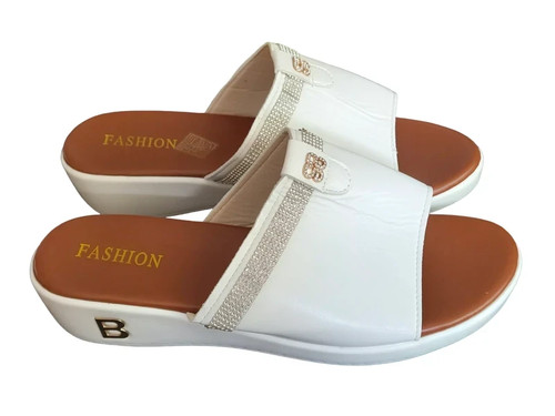 Sandali bianchi plateau slide