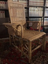 Poltrona Coloniale In Midollino Vintage 