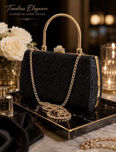 Pochette sera elegante nera - da,