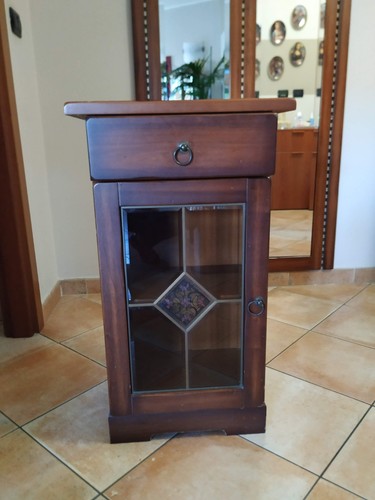 Mobiletto vetrinetta legno - , con