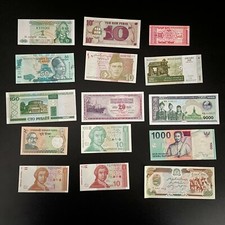 DN - Banconote estere - 15 banconote - numeri seriali indicativi - 010