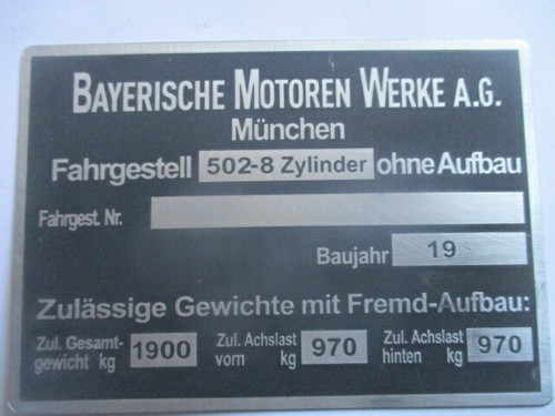 Targa bmw 502 - bmw,