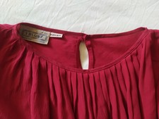 I Blues camicia Vintage donna in seta maniche lunghe rosa fucsia 42