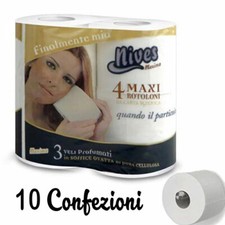 40 rotoli carta igienica Nives Maxima maxi rotoloni 3 veli di pura cellulosa 