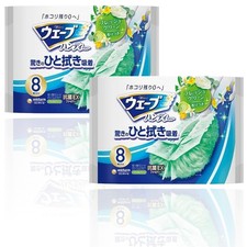 Unicharm Wave Pratico Fogli di Ricambio per Pulizia Tergicristallo, 8 Fogli, Verde X Confezione da 2_