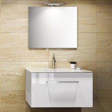 Composizione mobile bagno 90 cm completa Kio Bianco Lucido