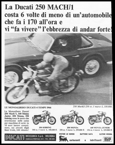 Pubblicita 1966 moto - moto, ducati
