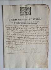 Notificazione SERENISSIMA  VENEZIA - PADOVA  1769 GIULIO ANTONIO CONTARINI