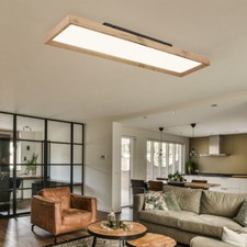 Lampada Wood Plafoniera Deckenpanel Luci Soggiorno LED Stile Country Cct 80 CM