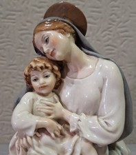 Statuetta GRANDE Scultura ARMANI RARA !! Capodimonte Madonna e Bambino Maternità