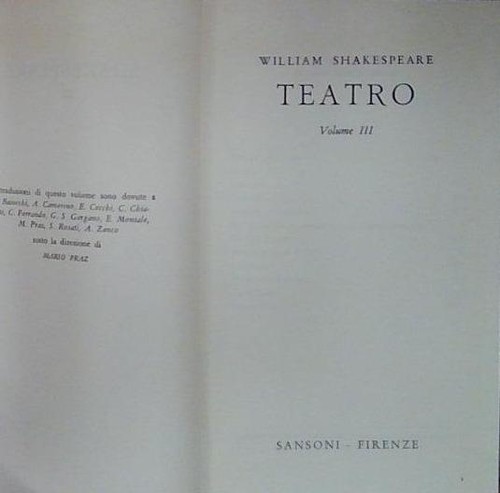 Shakespeare teatro volume iii - teatro,