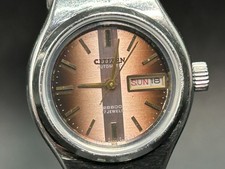 Orologio automatico vintage CITIZEN 4-661087 marrone 17J DayDate da donna...