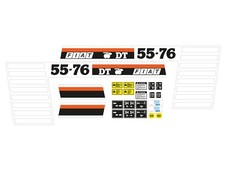 KIT ADESIVI TRATTORE FIAT 55-76 DT FRUTTETO COMPLETO DI SIMBOLI E AVVERTENZE
