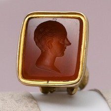 Antico ciondolo ciondolo sigillo fob orologio intaglio placca oro corniola vittoriana