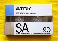 1x TDK SA 90 Cassetta Nastro 1988-1989 + IMBALLO ORIGINALE + SIGILLATO + Giappone/USA +