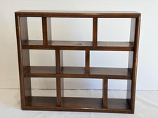 Scaffale/Scatola Ombra Vintage Legno Massello Portagioie/Parete/Curio 12x14 in 9 Cubbies